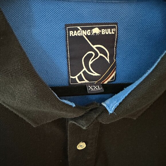 Black Raging Bull XXL Men's Polo Shirt 100% Cotton Rare in the US! - Picture 5 of 8